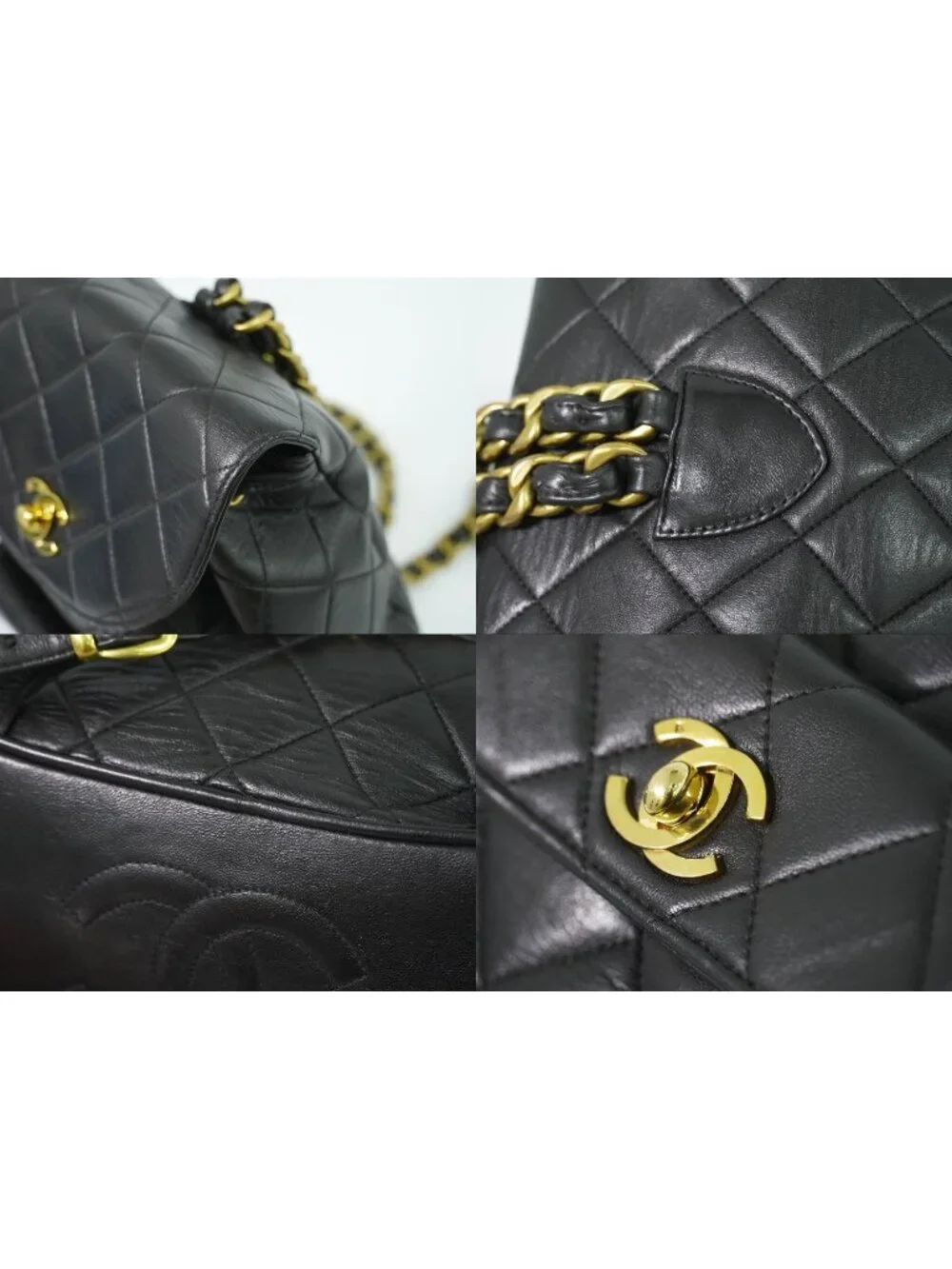 Chanel CC Logo Quilted Backpack Lambskin Leather Black
